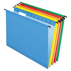 Poly Laminate Hanging Folders, Letter, Assorted -