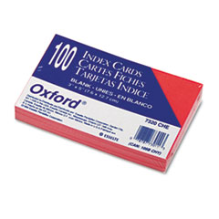 Unruled Index Cards, 3 x 5, Cherry, 100/Pack -