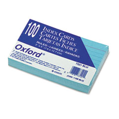Ruled Index Cards, 3 x 5,
Blue, 100/Pack -
CARD,INDEX,RULED,3X5.BE