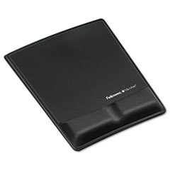 Memory Foam Wrist Support w/Attached Mouse Pad, Black -