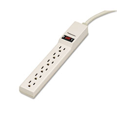 Six-Outlet Power Strip, 120V, 4ft Cord, 10-3/4 x 1 5/8 x