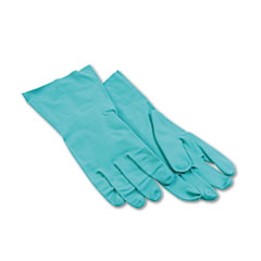Nitrile Flock-Lined Gloves, Large, Green, Pair - C-C-13