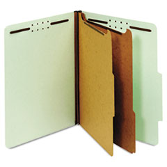 Pressboard Classification Folders, Six Fasteners, 2/5