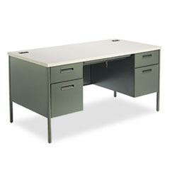Metro Classic Double Pedestal
Desk, 60w x 30d x 29-1/2h,
Gray Patterned/Charcoal -
DESK,DBLEPED,60X30,CC/GY