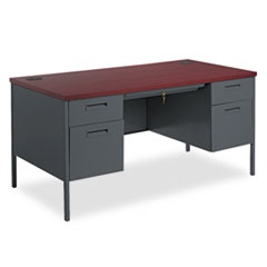 Metro Classic Double Pedestal
Desk, 60w x 30d x 29-1/2h,
Mahogany/Charcoal -
DESK,DBLEPED,60X30,MY/CC