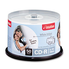 CD-R Discs, 700MB/80min, 52x, Spindle, Matte White, 50/Pack
