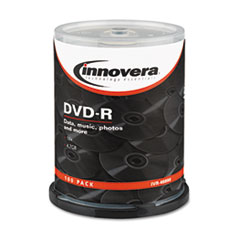 DVD-R Discs, 4.7GB, 16x, Spindle, Silver, 100/Pack -