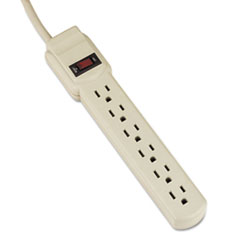 Six-Outlet Power Strip, 4-Foot Cord, 1-15/16 x