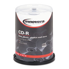 CD-R Discs, Hub Printable, 700MB/80min, 52x, Spindle,