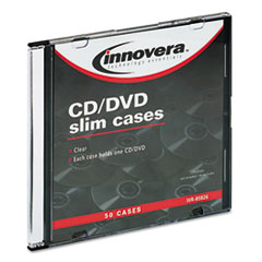 CD/DVD Polystyrene Thin Line Storage Case, Clear, 50/Pack