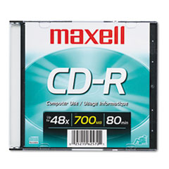 CD-R Disc, 700MB/80min, 48x, w/Slim Jewel Case, Silver -