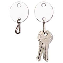 Oval Snap-Hook Key Tags,
Plastic, 1 1/2 x 1 1/2,
White, 20/Pack -
TAG,KEY,PLAIN,20/PK,WE