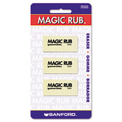 MAGIC RUB Art Eraser, Vinyl, 3/Pack - ERASER,MAGIC
