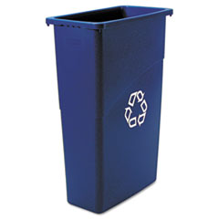 Slim Jim Recycling Container,
Rectangular, Plastic, 23 gal,
Blue - C-SLIM JIM RECYC CNTNR
23GAL BLU 1