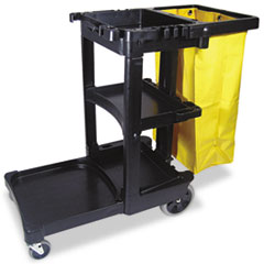 Multi-Shelf Cleaning Cart,
3-Shelf, 20w x 45d x 38-1/4h,
Black - C-CLEANING CART
W/ZIPPERYELLOW VINYL BAG,
BLACK