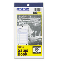 Sales Book, 3 5/8 x 6 3/8,
Carbonless Triplicate, 50
Sets/Book - BOOK,SALES N/CRBN
TRI