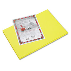 Riverside Construction Paper, 76 lbs., 12 x 18, Yellow, 50