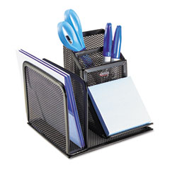 Wire Mesh Desk Organizer with
Pencil Storage, 5 3/4 x 5 1/8
x 5 1/8, Black -
ORGANIZER,DESK,MESH,BK