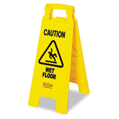 ?Caution Wet Floor? Floor Sign, Plastic, 11 x 1-1/2 x