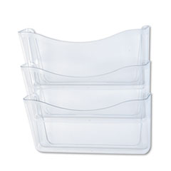 Unbreakable Three Pocket Wall File Set, Letter, Clear -