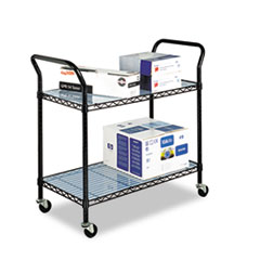 Wire Utility Cart, 2-Shelf, 43-3/4w x 19-1/4d x 40-1/2h,