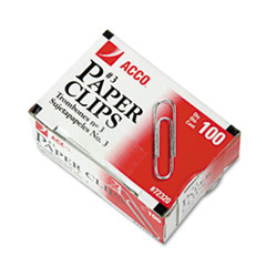 Smooth Economy Paper Clip,
Steel Wire, No. 3, Silver,
100/Box, 10 Boxes/Pack -
CLIP,PPR,#3,SMTH,1M/PK