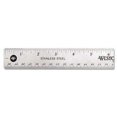 Stainless Steel Office Ruler With Non Slip Cork Base, 12&quot;