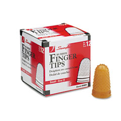 Rubber Finger Tips, Size 11, Small, Amber, 12/Pack -