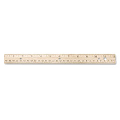 Hole Punched Wood Ruler English and Metric With Metal