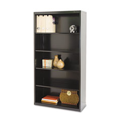 Metal Bookcase, 5 Shelves,
34-1/2w x 13-1/2d x 66h,
Black - BOOKCASE,STL,5
SHF,66H,BK
