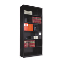 Metal Bookcase, 6 Shelves,
34-1/2w x 13-1/2d x 78h,
Black - BOOKCASE,STL,6
SHF,78H,BK