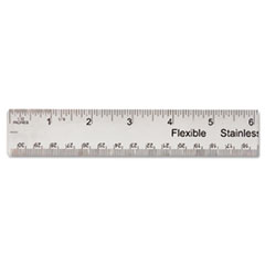 Stainless Steel Ruler w/Cork Back and Hanging Hole, 12&quot;,