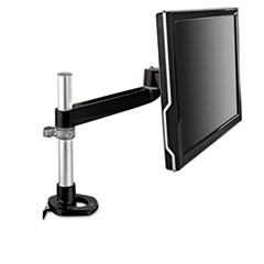 Single-Swivel Monitor Arm, 4 1/2 x 25 1/2, Black/Gray -