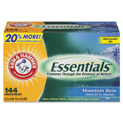 Essentials Dryer Sheets, Mountain Rain - C-ARM&amp;HAMMER