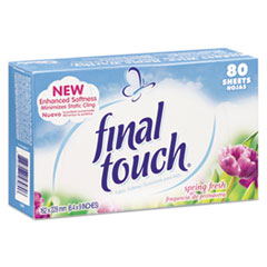 Dryer Sheets, Spring Fresh -
C-FINAL TOUCH SPRING FREDRYER
SHEETS, 6/80CT