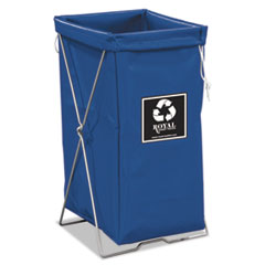 Enviro Hamper, 30 gal, Steel/Vinyl, Blue, 15 x 16 x