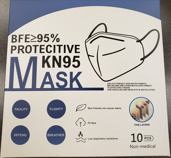 Product IS-KN95-10PK: KN95 MASK CE AND FDA CERTIFIED  WRAPPED IN OPP BAG. 10 