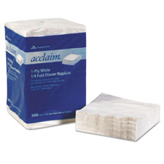 Acclaim? 1/4 Fold Paper Dinner Napkins, White, 1-Ply,