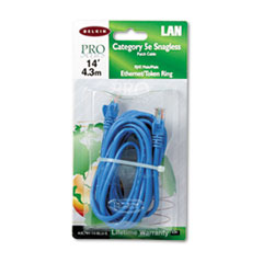 CAT5e Snagless Patch Cable, RJ45 Connectors, 14 ft., Blue