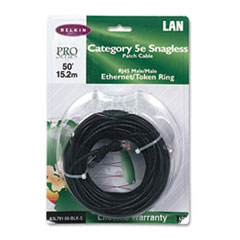 CAT5e Snagless Patch Cable, RJ45 Connectors, 50 ft.,