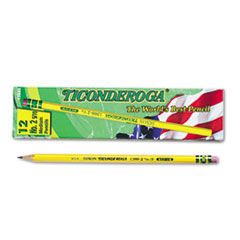 Woodcase Pencil, F #2.5, Yellow Barrel, Dozen -