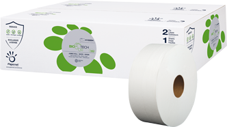 BIOTECH JUMBO JRT TOILET 
TISSUE, 2PLY, WHITE, 12RL/CASE 
FSC - UNIVERSAL DISPENSER 
COMPATABLE 65CS/PALLET