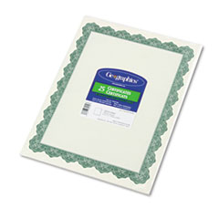 Parchment Paper Certificates, 8-1/2 x 11, Optima Green