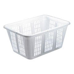 Laundry Basket, 10 7/8w x 22
1/2d x 16 1/2h, Plastic,
White - LAUNDRY BASKET, WHITE